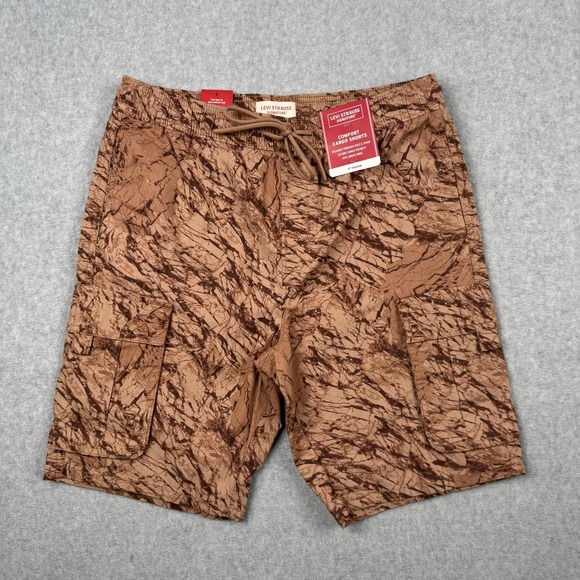 Levi Strauss Signature Other - Levi Strauss Signature Cargo Shorts Mens Small Brown Camo Print 9in‎ Inseam NEW